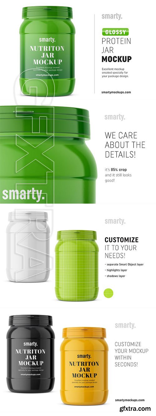 CreativeMarket - Glossy protein jar mockup 2975492