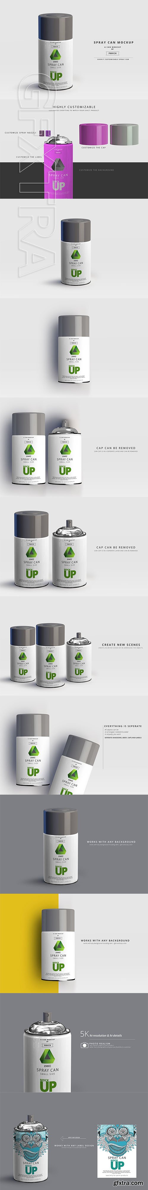 CreativeMarket - Spray Can Mockup - Small Size 2961931