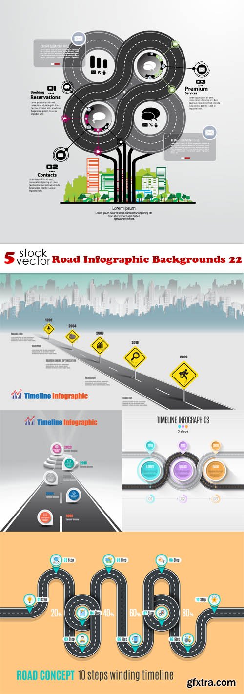 Vectors - Road Infographic Backgrounds 22