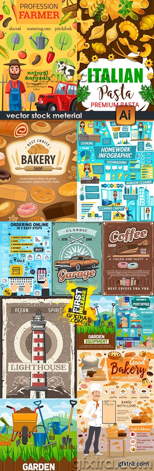 Retro illustration collection of vector sketches