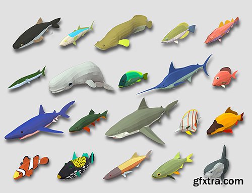 Cubebrush - Fish Cartoon Collection Part 01 Animated