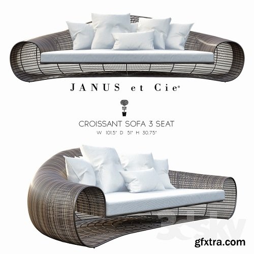 Janus et Cie - CROISSANT SOFA 3 SEAT