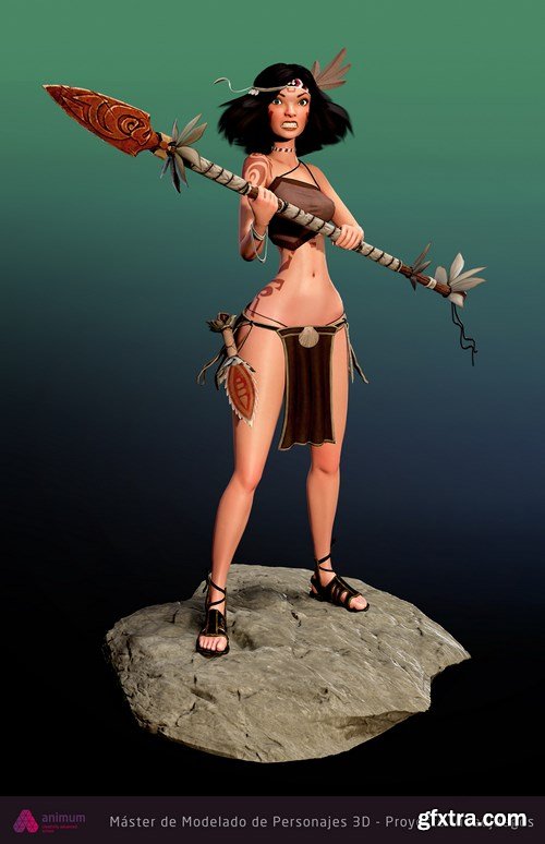 Island Warrior Girl 3D model