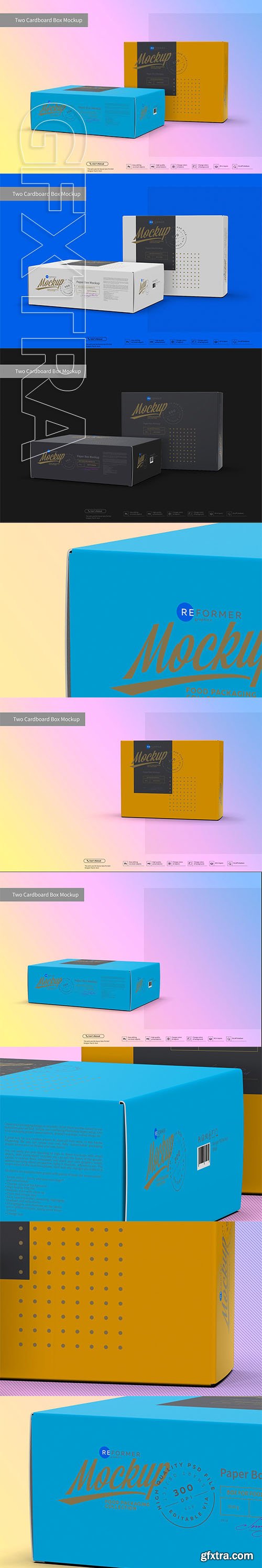 CreativeMarket - Two Cardboard Box Mockup 3062469