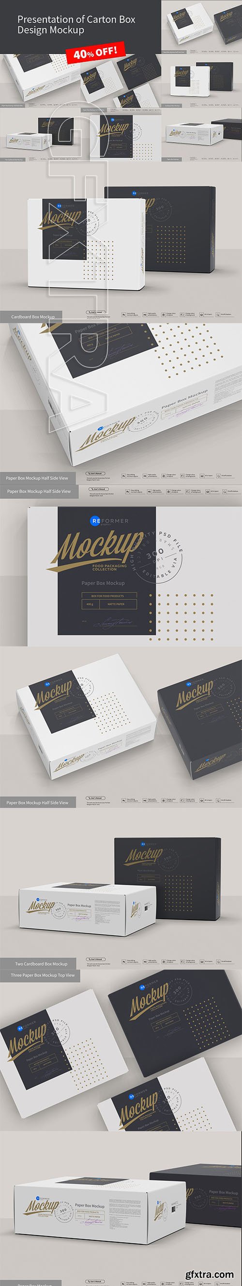 CreativeMarket - Presentation of Box Design Mockup 3064224