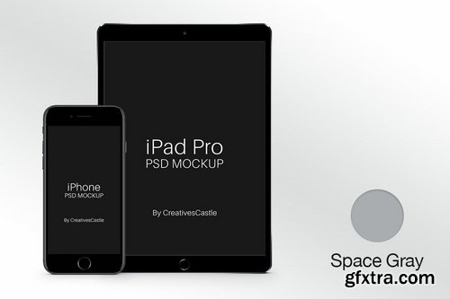 iPhone & iPad Pro PSD Mockups in 4 Colors