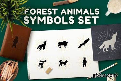 Forest Animals Symbols Set