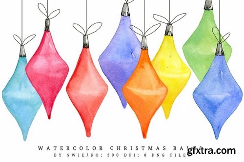 Watercolor Christmas Balls I