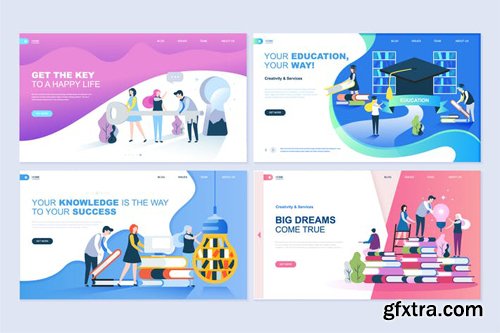 Landing Page Templates Flat Concept - 1