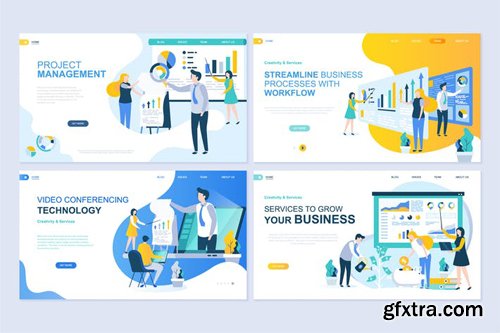 Landing Page Templates Flat Concept - 2