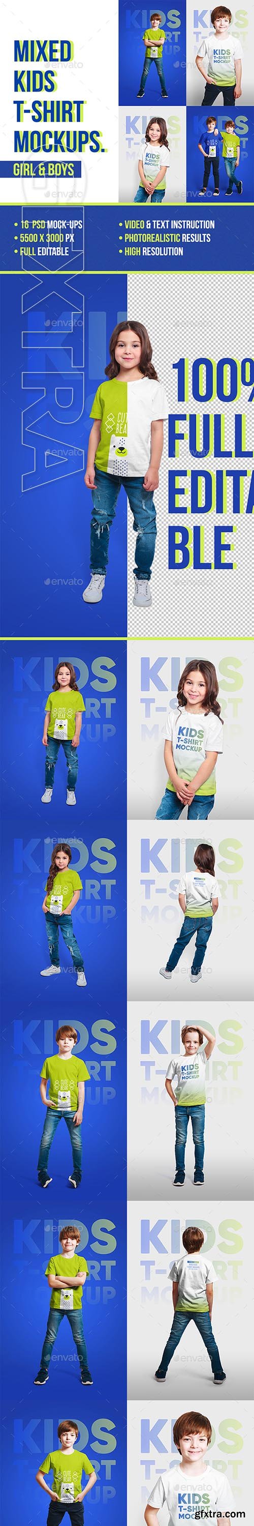 GraphicRiver - Mixed Kids T-Shirt Mockups 22659382