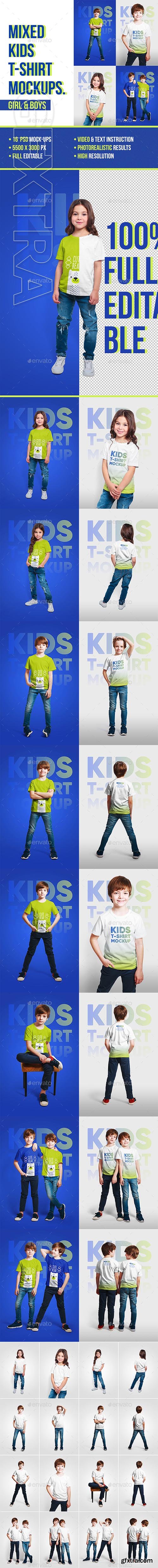 GraphicRiver - Mixed Kids T-Shirt Mockups 22659382