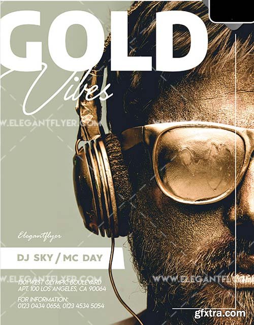 Golden Vibes V1 2018 PSD Flyer