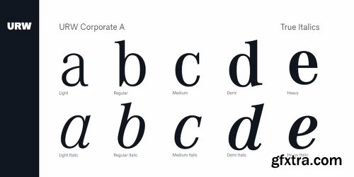 URW Corporate A Font Family - 25 Fonts