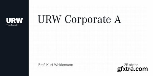 URW Corporate A Font Family - 25 Fonts