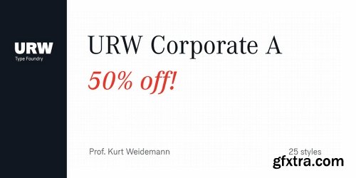 URW Corporate A Font Family - 25 Fonts