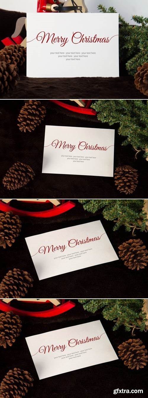 Brown Christmas Invitation Mock Up