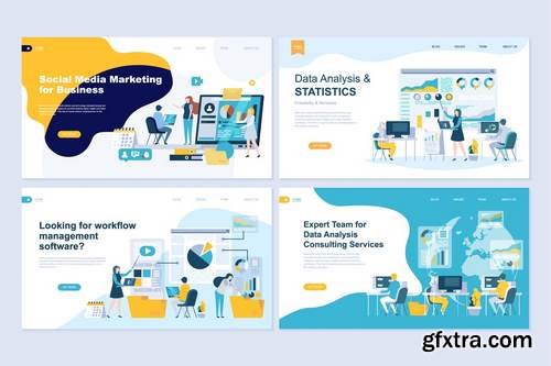 Landing Page Templates Flat Concept - 5