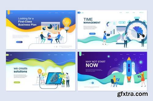 Landing Page Templates Flat Concept - 6