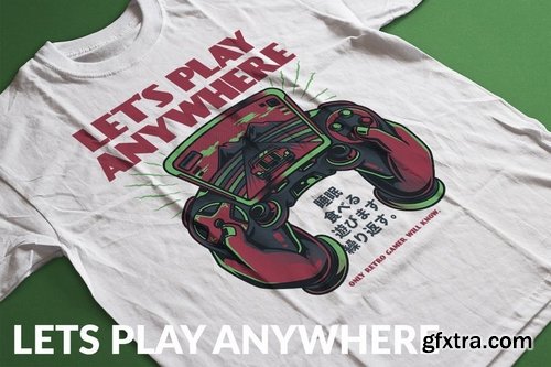 Let\'s Play Anywhere T-Shirt Design Template