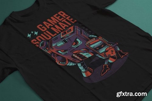 Gamer Soulmate T-Shirt Design Template