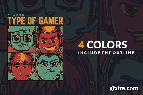 Type of Gamer T-Shirt Design Template