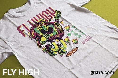 Fly High T-Shirt Design Template