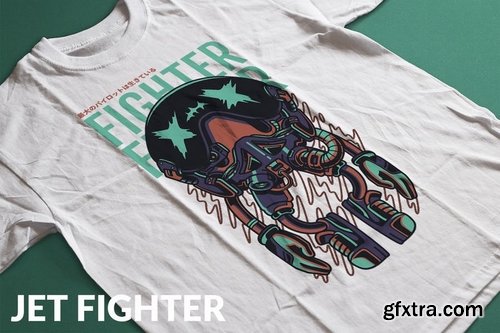 Jet Fighter T-Shirt Design Template