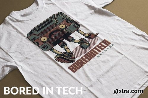 Bored in Tech T-Shirt Design Template