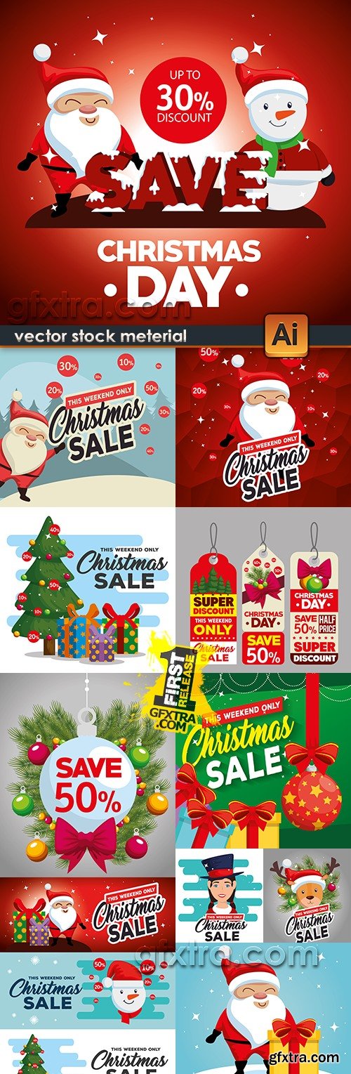 Christmas sale holiday special discount illustration