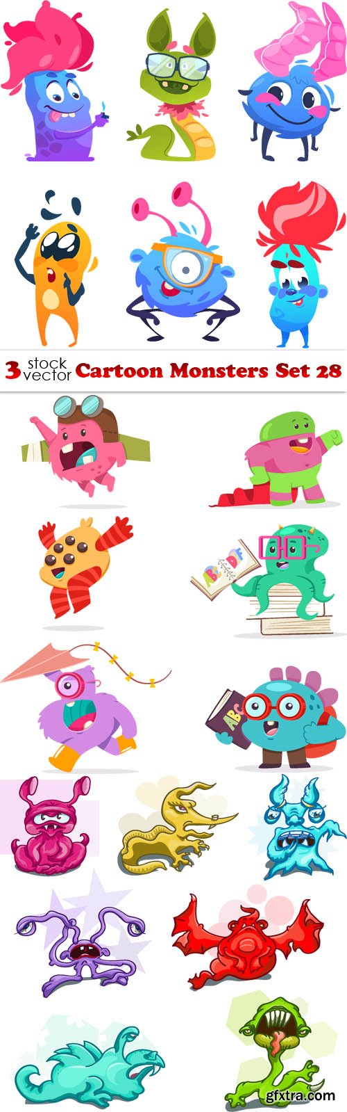 Vectors - Cartoon Monsters Set 28