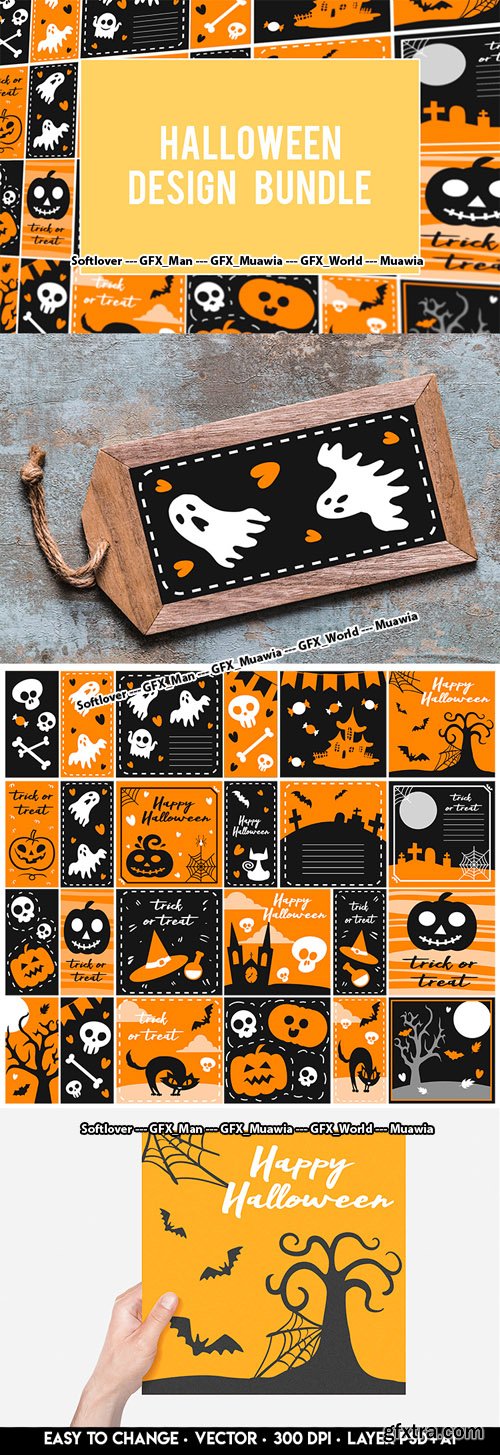 Halloween Design Bundle in Vector [Ai/PSD]