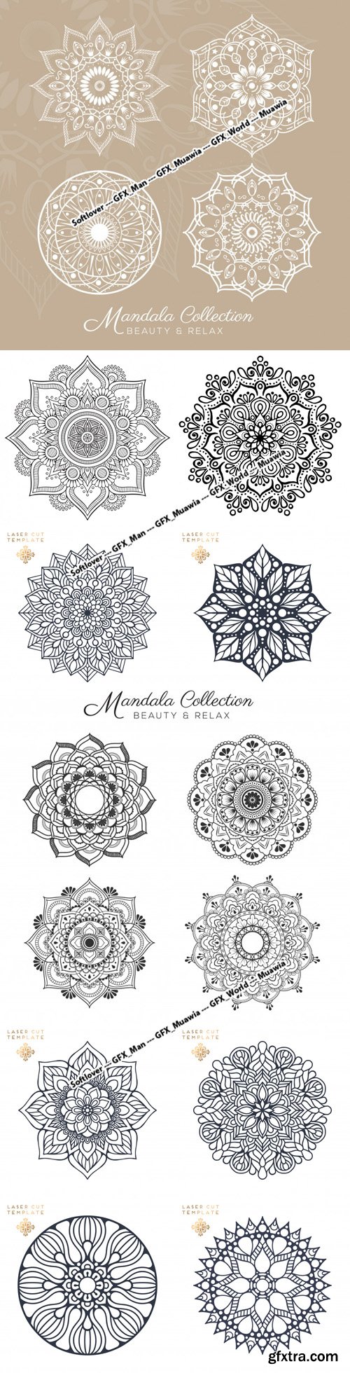 Set of Mandala Decorative & Ornamental Design in Vector [EPS]