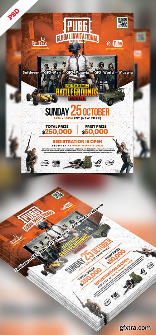 PUBG Gaming Event Flyer PSD Template