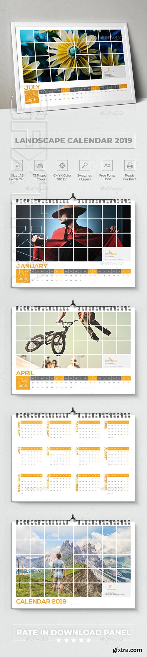 GraphicRiver - Landscape Calendar 2019 22662570