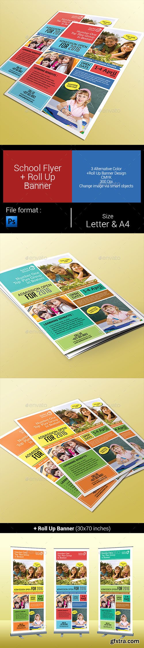 School Flyer + Roll Up Banner 9939123