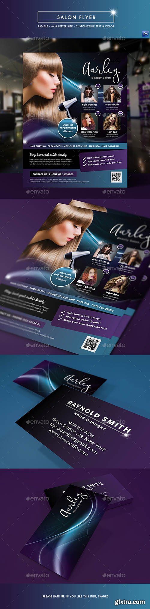 Salon Flyer + Business Card 19376539