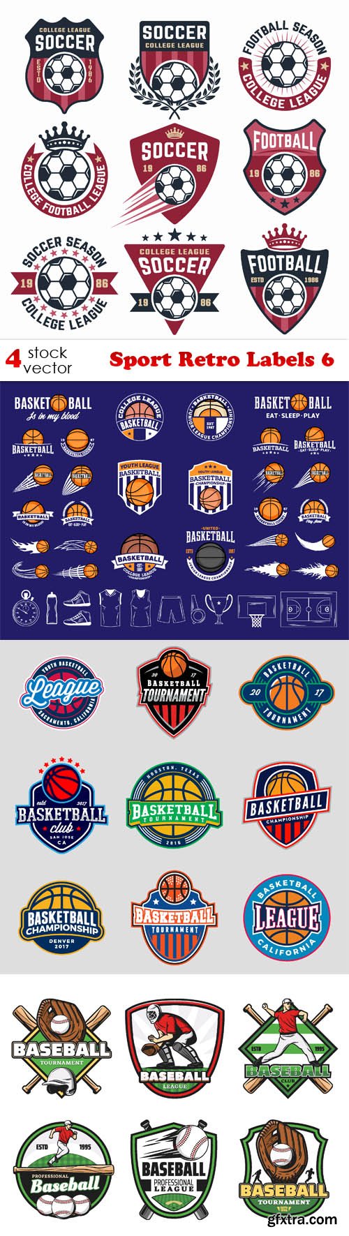 Vectors - Sport Retro Labels 6