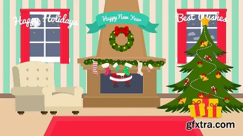 Videohive Cartoon Christmas Postcard 13845198