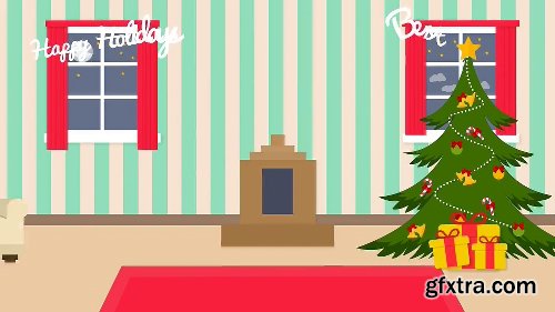 Videohive Cartoon Christmas Postcard 13845198