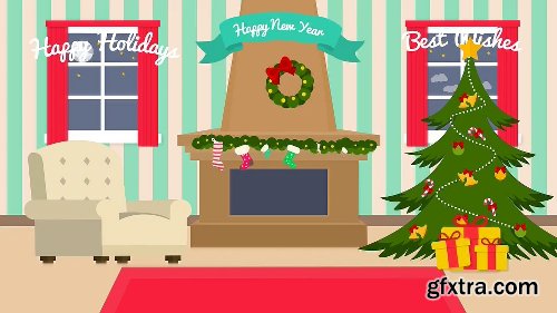 Videohive Cartoon Christmas Postcard 13845198