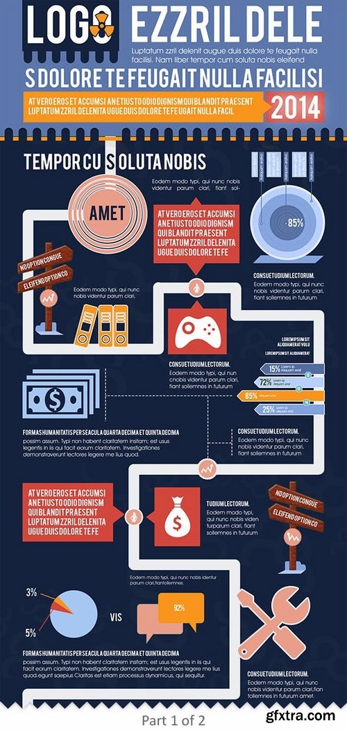 Flat Infographics Road Map Template