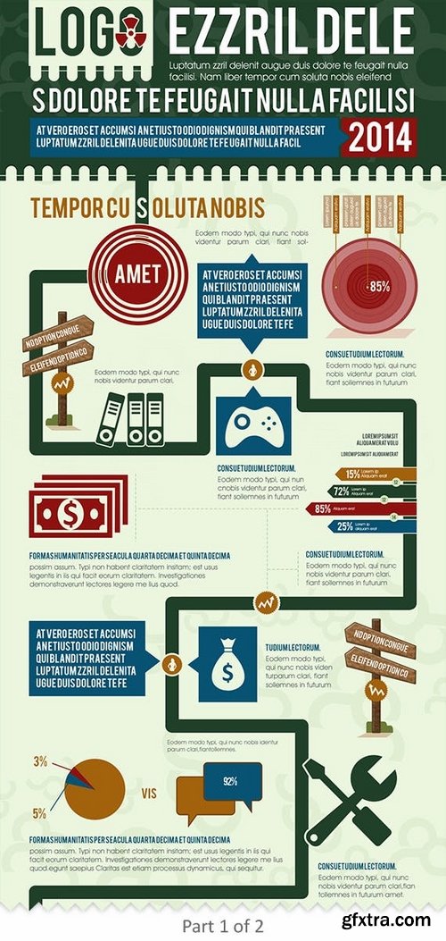 Flat Infographics Road Map Template