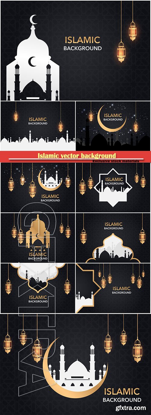 Islamic vector background set