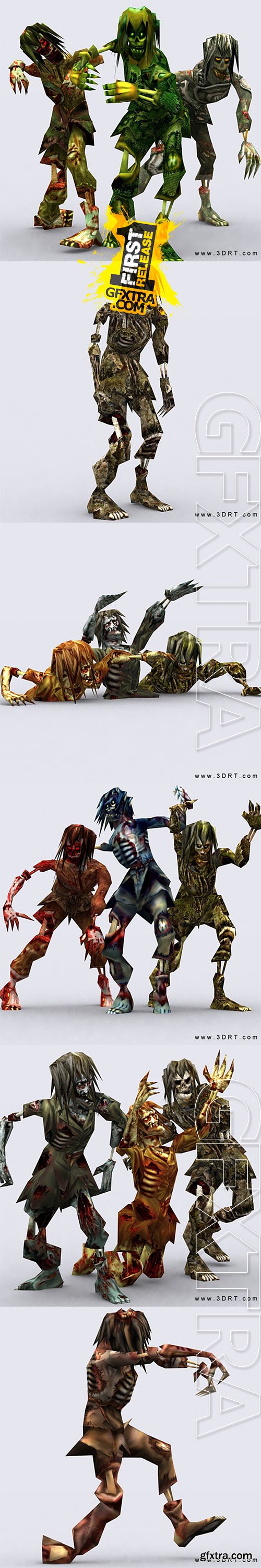 Cubebrush - 3DRT - Zombie swarm pack