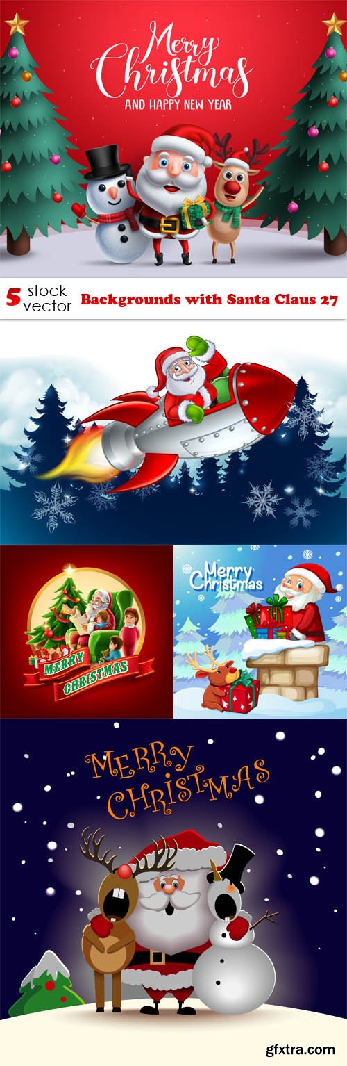 Vectors - Backgrounds with Santa Claus 27