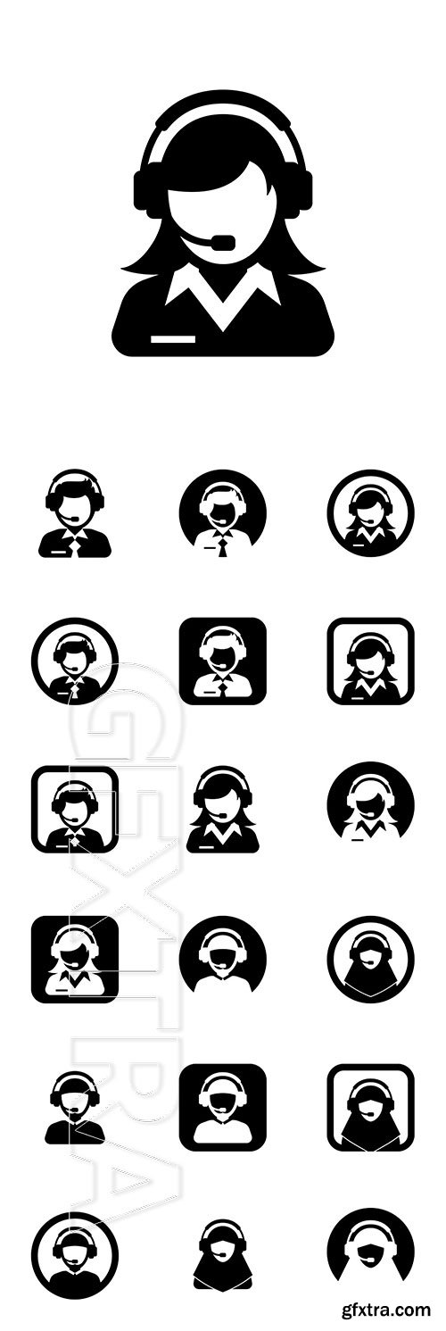 Men and women administrator silhouette vector icon