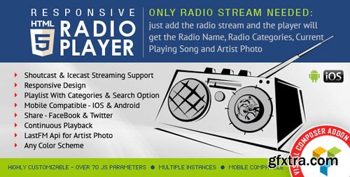 CodeCanyon - Visual Composer Addon - HTML5 Radio Player v1.6.2 - 12403103