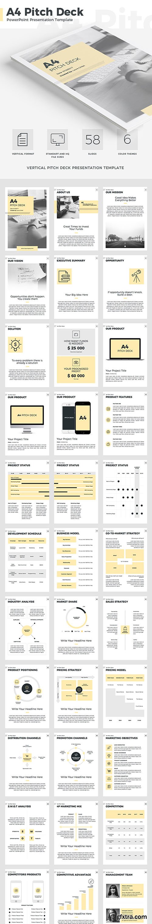 A4 Pitch Deck Vertical PowerPoint Template 20608554