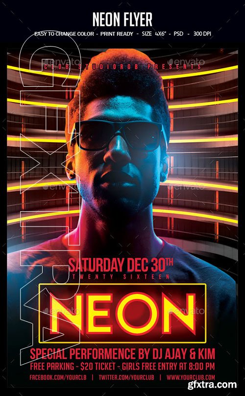 GraphicRiver - Neon Flyer 22668673